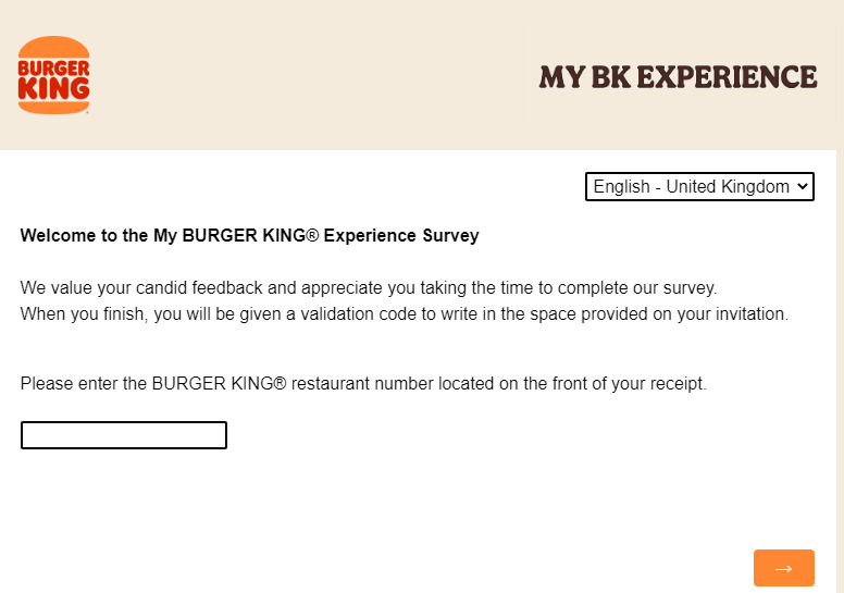 Burger King survey
