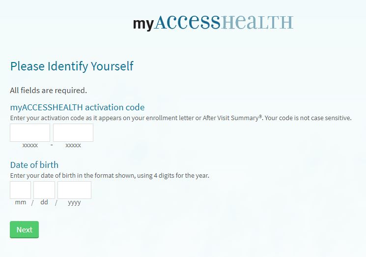 access health patient portal sign up