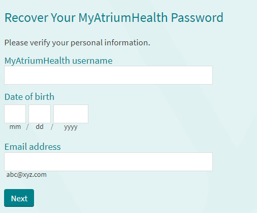 Atrium Health Patient Portal Login