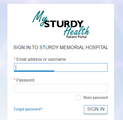 Sturdy Memorial Hospital Patient Portal Login ❤️