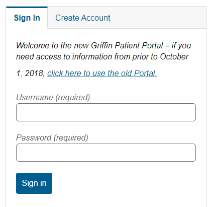 Griffin Hospital Patient Portal Login
