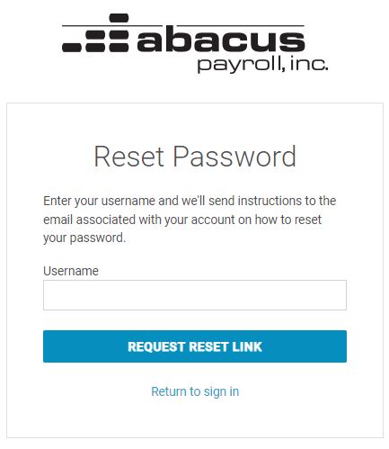 Abacus Employee Login Reset Password