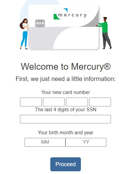 Activating a Mercury Credit Card steps