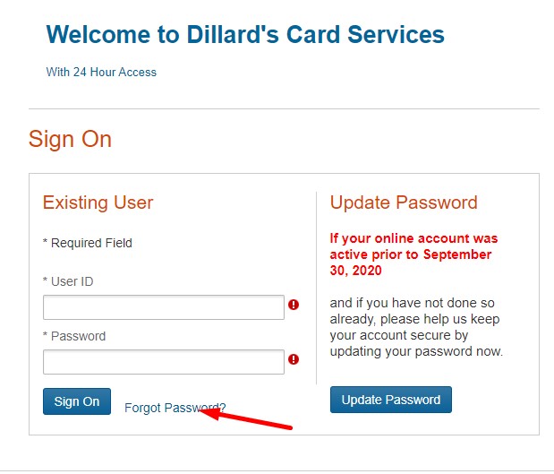  Dillards Credit Card Forgot Password  
