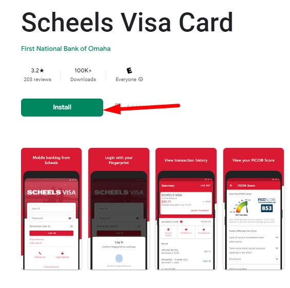 Download the Scheels Credit Card Mobile App