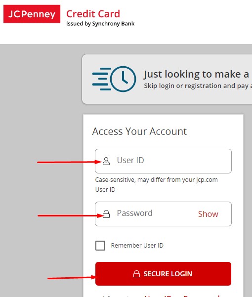 Enter the Username of your account and Password below