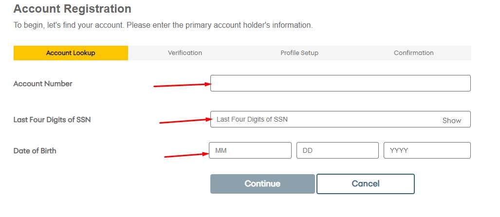 Enter your Account Number
