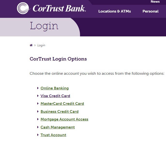 How To login CorTrust Credit Card