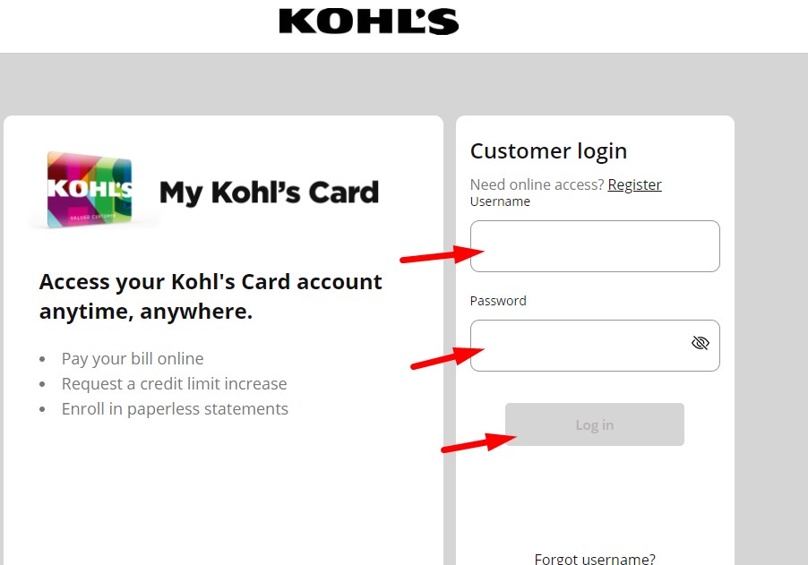 Kohls Credit Card Login