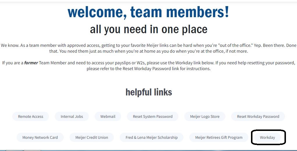 Meijer Login welcome page