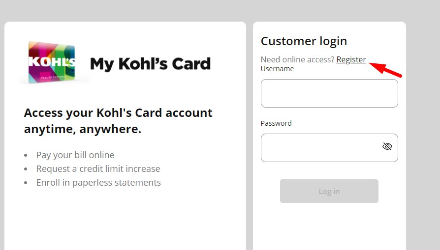 My Kohls Card  Register Online