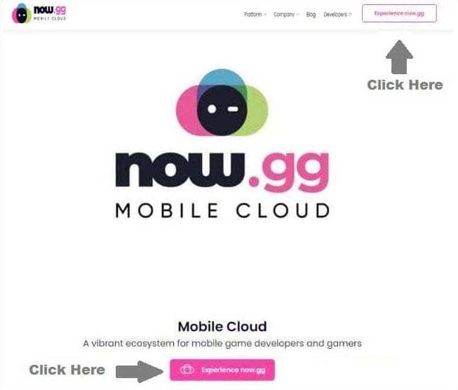 Now.gg Homepage image