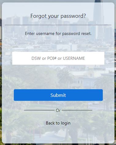 SFMTA Login Portal Forgot Password