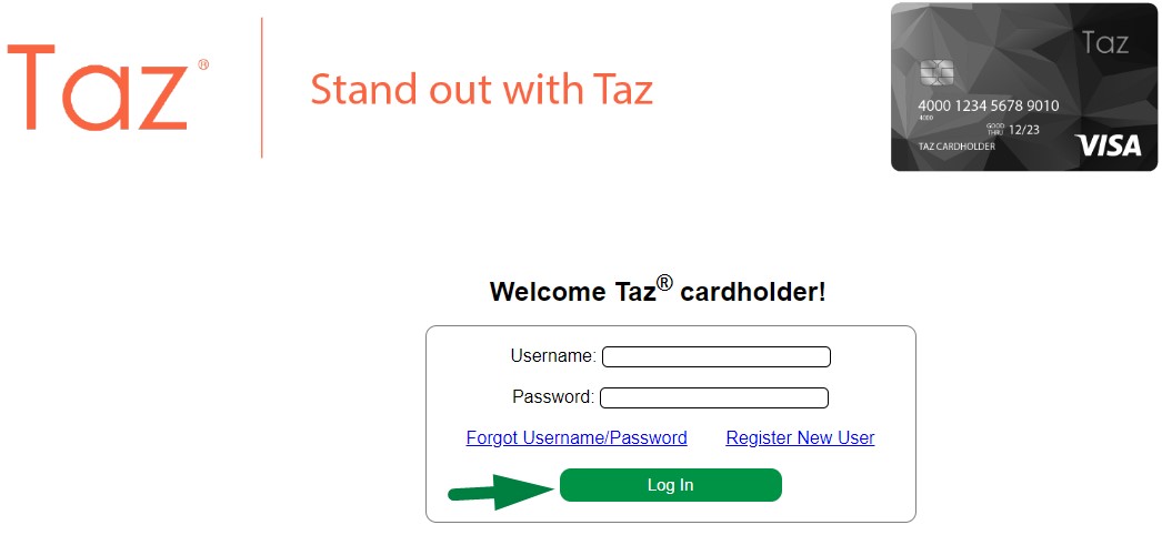 Sign In To My Taz Visa Credit Card Account