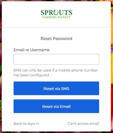 Sprouts Employee Login Forgot Password