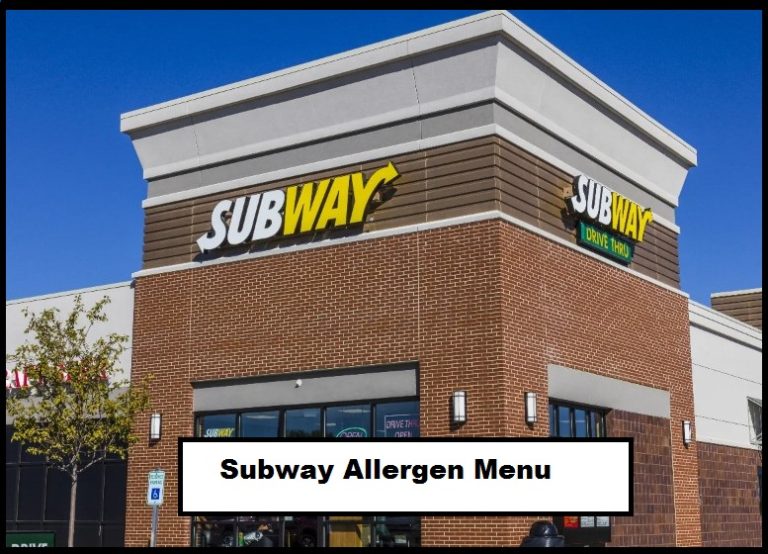 Subway Allergen Menu-❤️