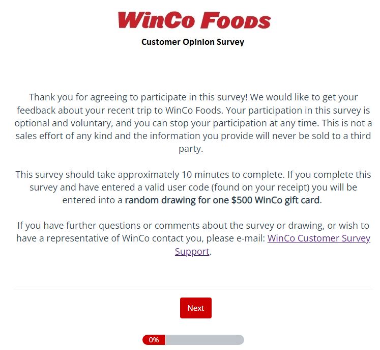 WinCofoods Survey