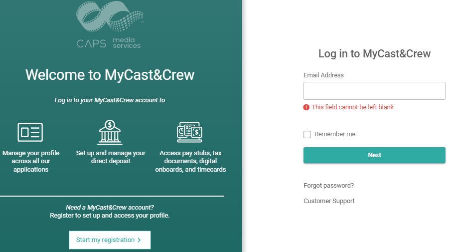 cast and crew pay stubs login