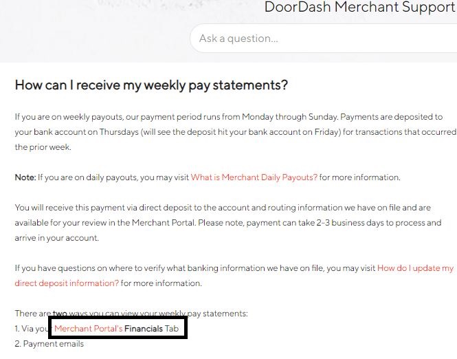 doordash pay stubs login portal
