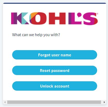 kohls employee login need help