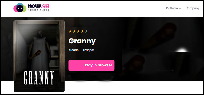 now.gg granny home page