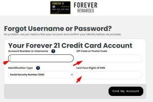 reset Your Forever 21 Credit Card password