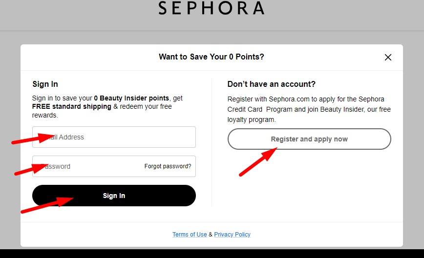 Apply for Sephora Credit Card steps