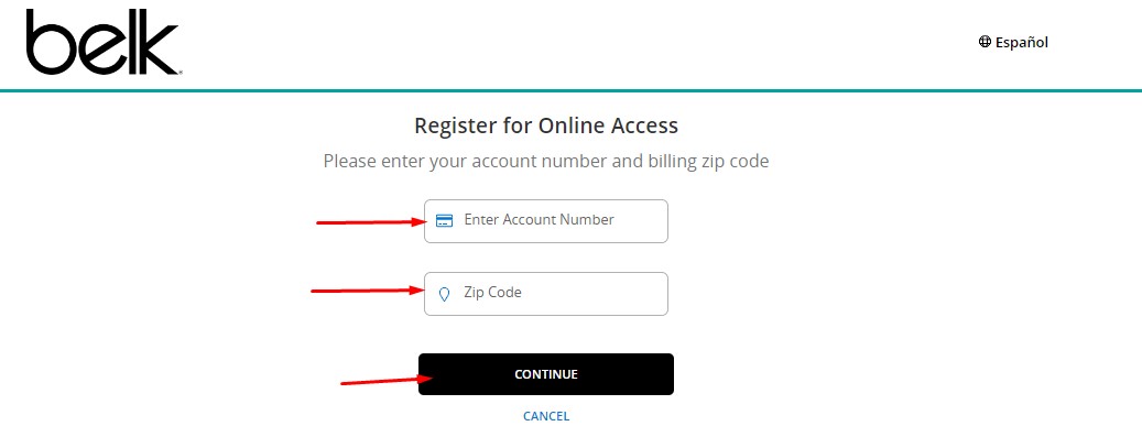 Belk Credit Card Register Online steps