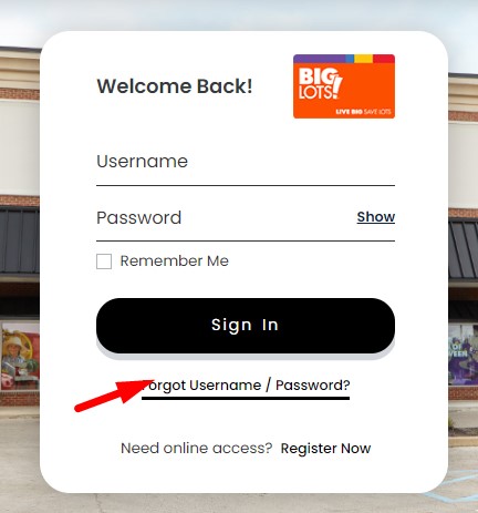 Biglots Credit Card Forgot User ID