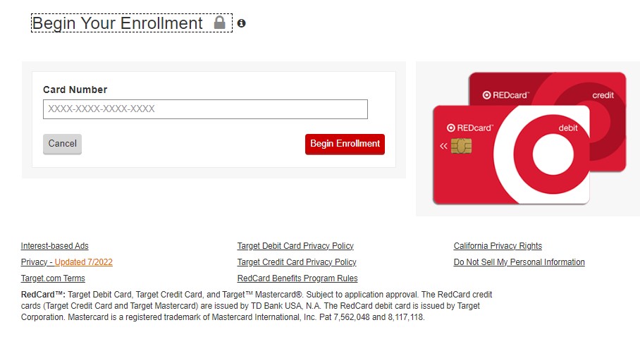 How to Register for Target Red Card Account step