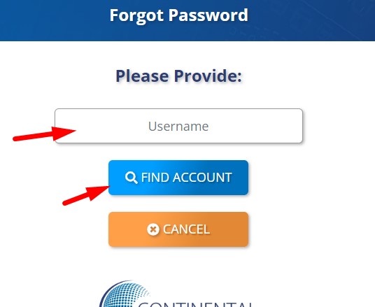Password or Username Forgotten steps