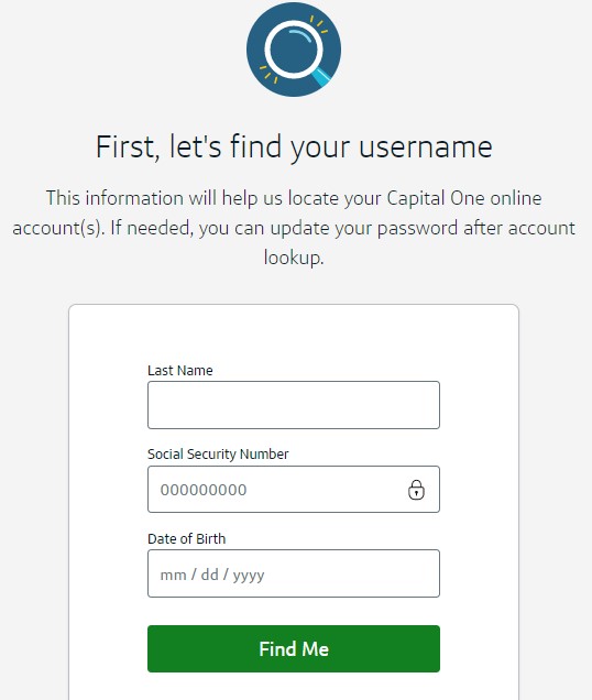 Recover a Cabela’s Credit Card Username or Password steps