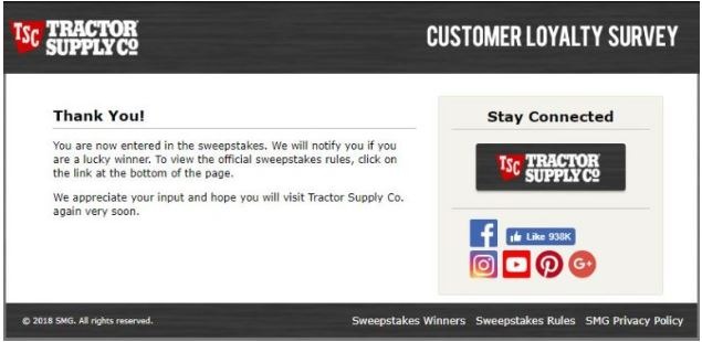 Tractor Supply Survey Online Entry Steps 4