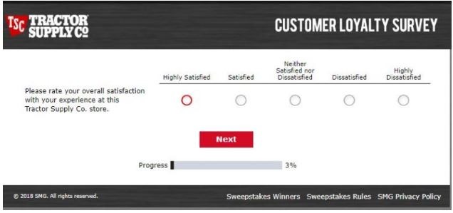 Tractor Supply Survey Online Entry Steps