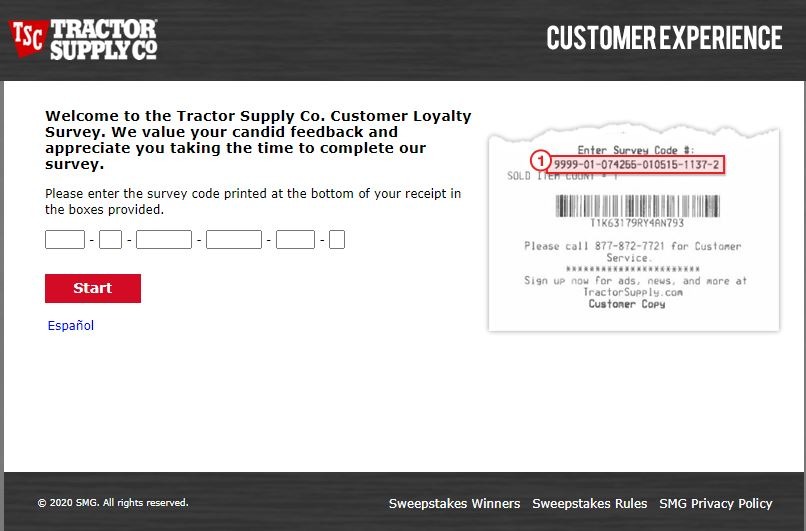 Tractor Supply Survey Online Entry