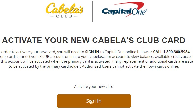 register your Cabela’s credit card online