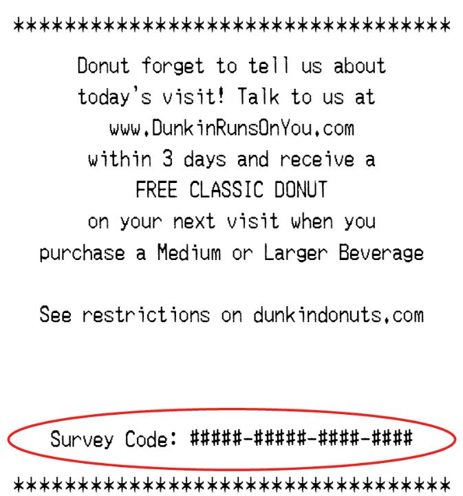 dunkin donuts survey