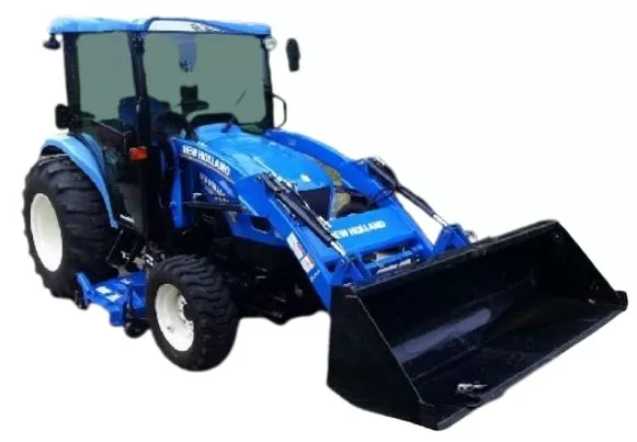 New Holland Cab Tractor with Belly Mower