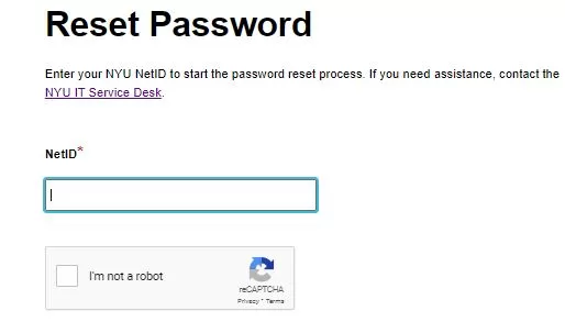 nyu reset password